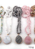 Boho Necklace, RH Rose Quart Amazonite, Oval Blue Pink Natural Stone